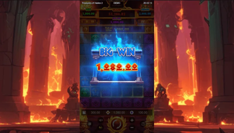 Treasures of Hades 2 — veľká výhra na rozšírenej mriežke 7x7 v slote od Rectangle Games